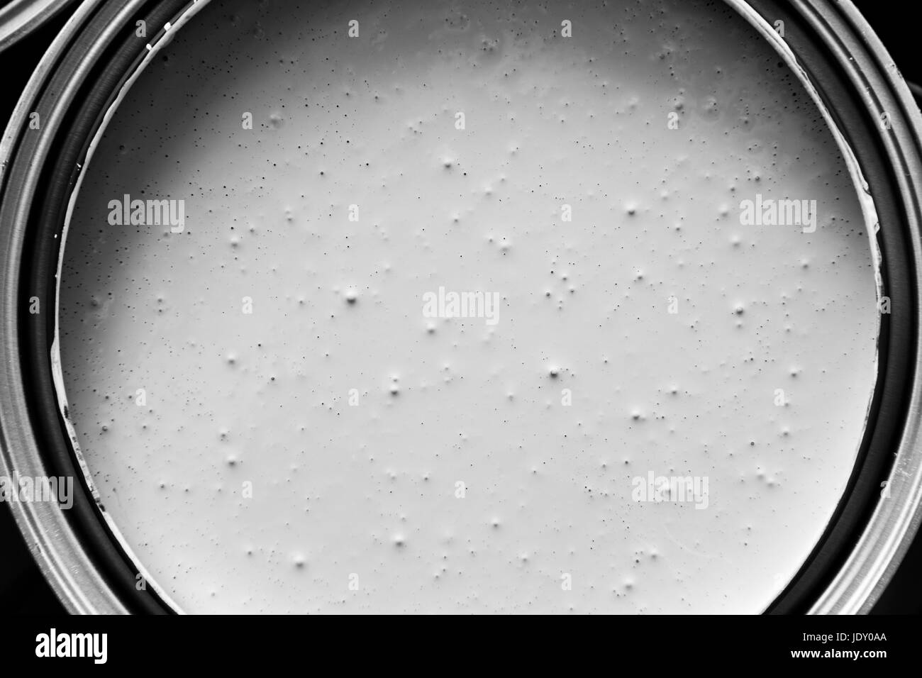 Macro Photo of Gray Paint Texture and Bubbles in Paintcan Stock Photo