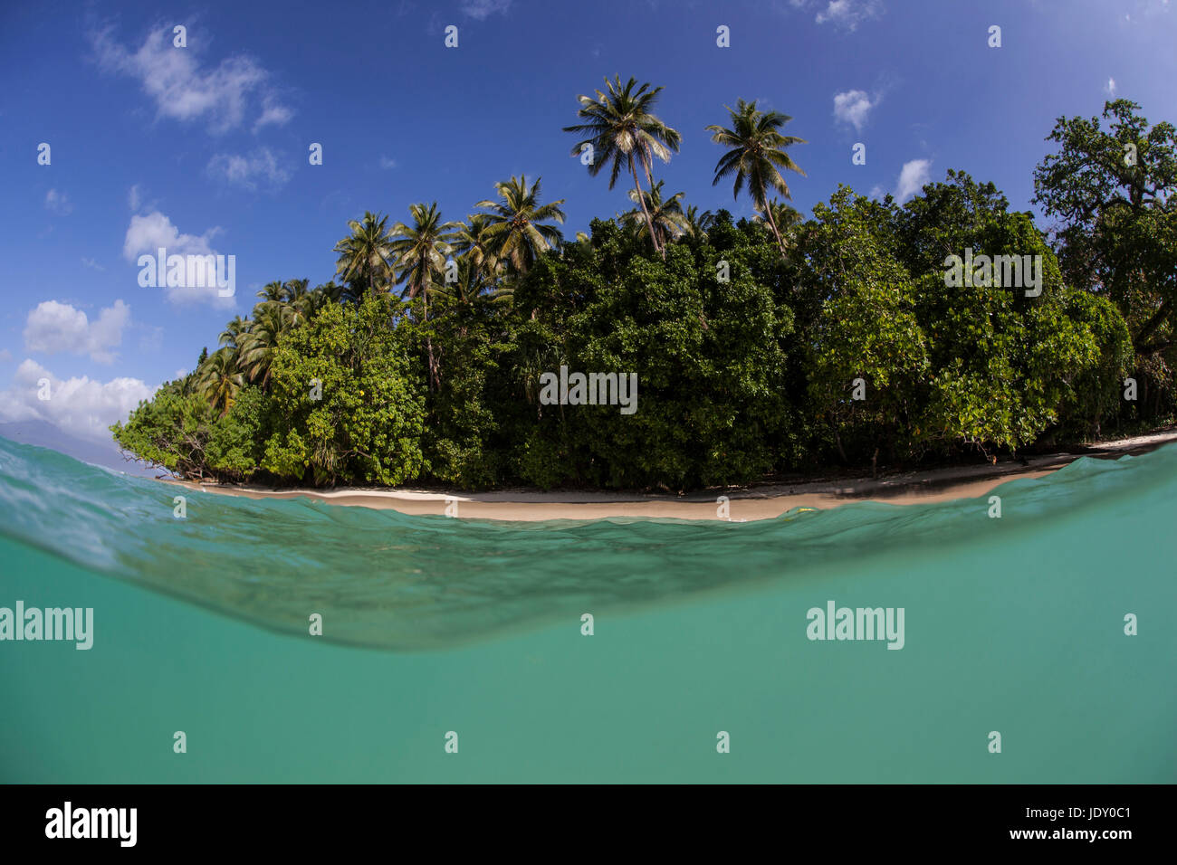 Lagoon of tropical island, Melanesia, Pacific Ocean, Solomon Islands Stock Photo
