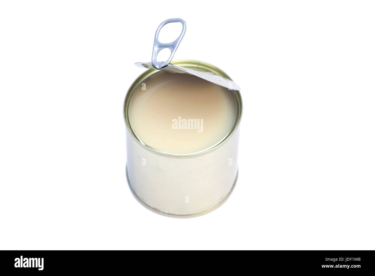 Condensed milk in tin can isolated on white background Stock Photo Alamy