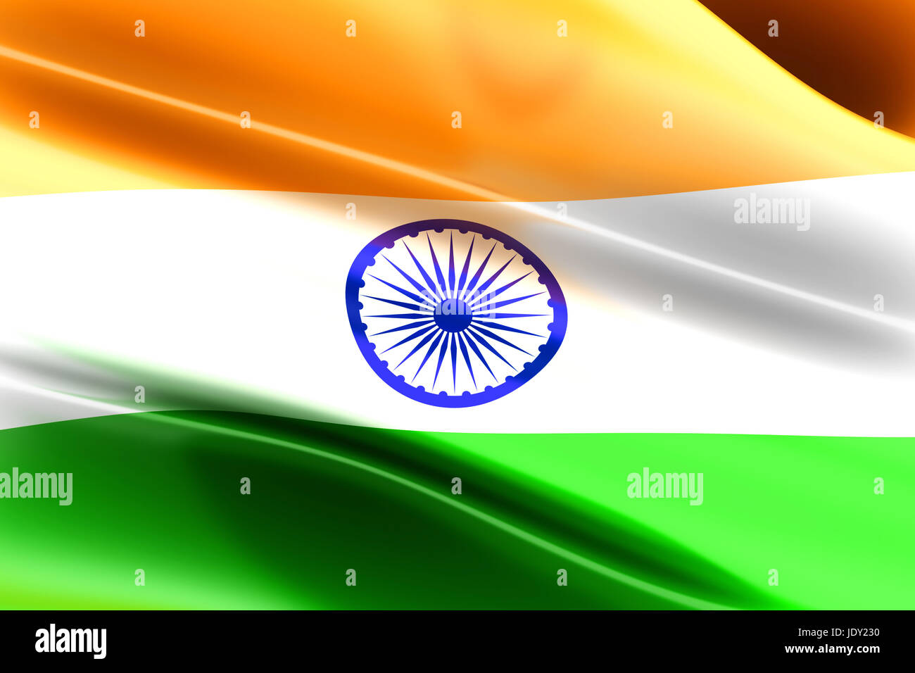 Flag of India. 3d rendered Illustration Stock Photo - Alamy