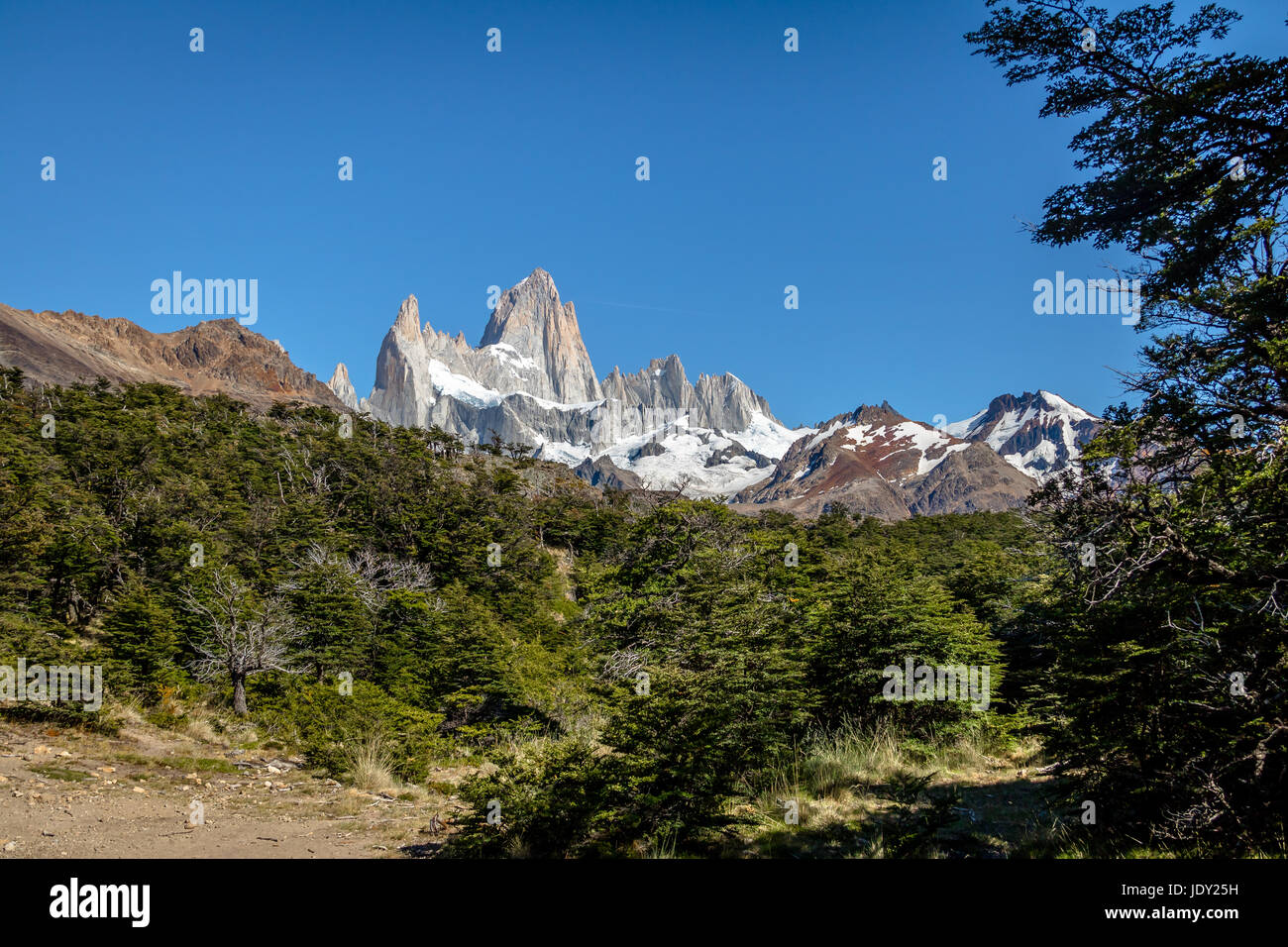 Mount Fitz Roy in Patagonia - El Chalten, Argentina Stock Photo