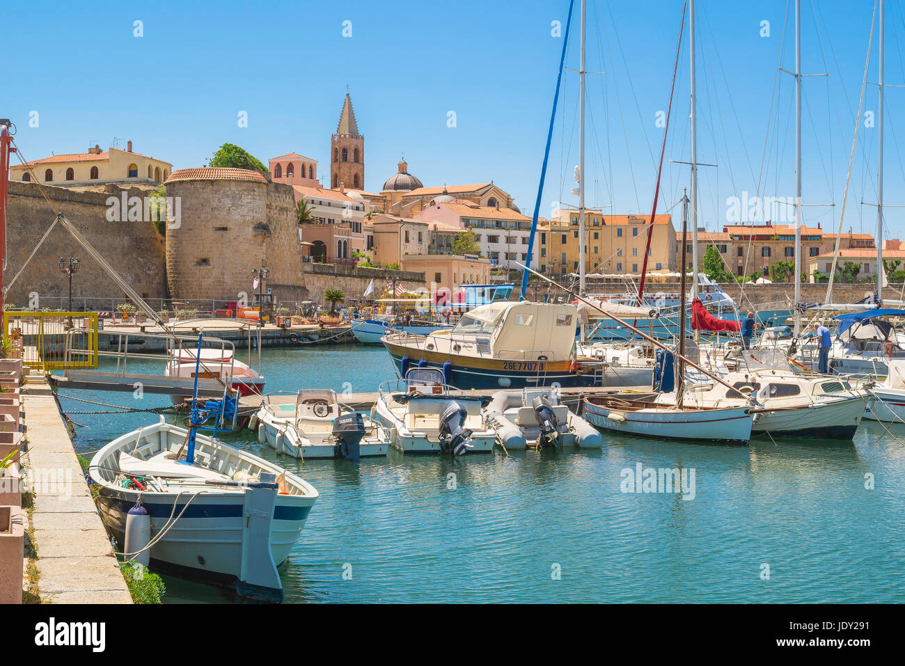Alghero Sardinia Port View Of The Port And Waterfront In Alghero Alghero Sardinia Port View Of The Port And Waterfront In Alghero