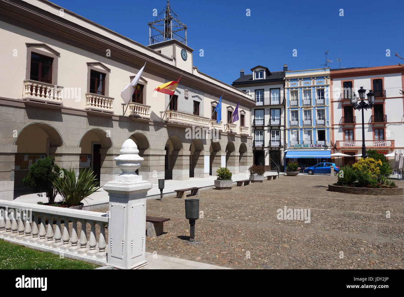 Calle de La Alameda in Vegadeo in Asturias Northern Spain Stock Photo