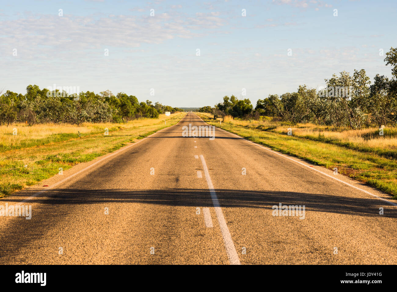 Stuart Highway north of Alice Springs, Northern Territory, Australia Stock Photo