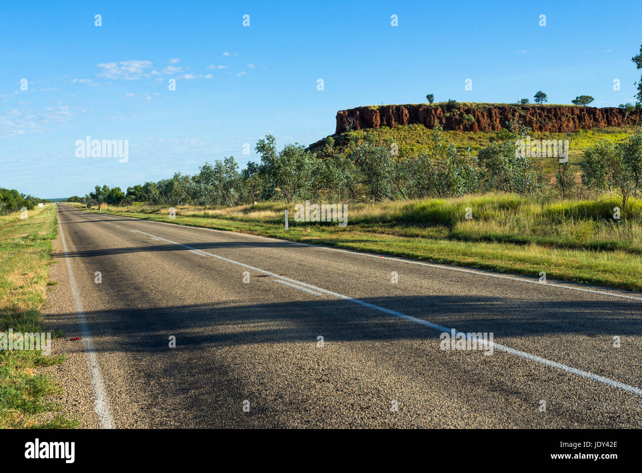 Stuart Highway north of Alice Springs, Northern Territory, Australia Stock Photo