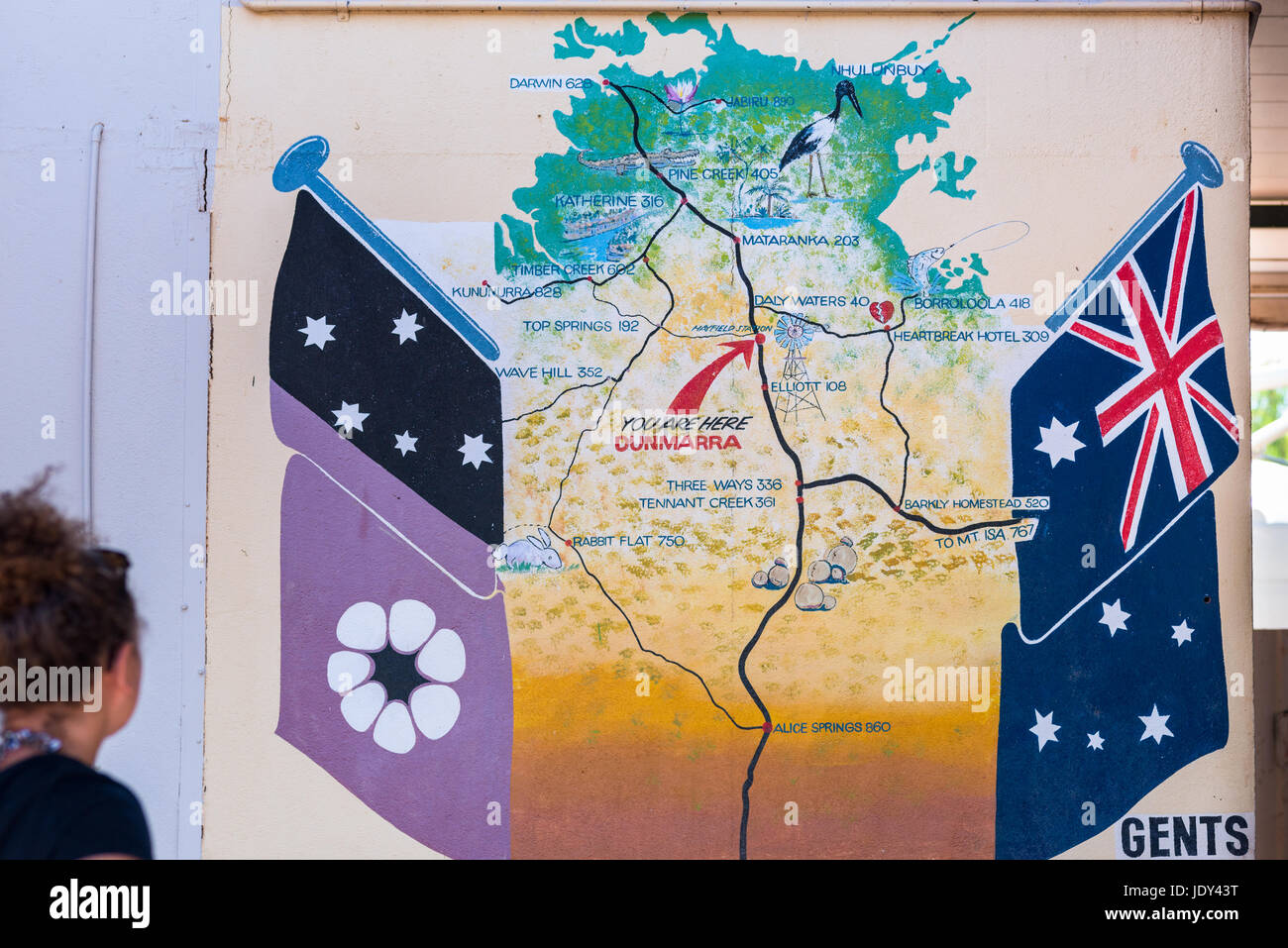 Stuart Highway Australia Map Stuart Highway Map At Dunmarra Service Station. Northern Territory,  Australia Stock Photo - Alamy