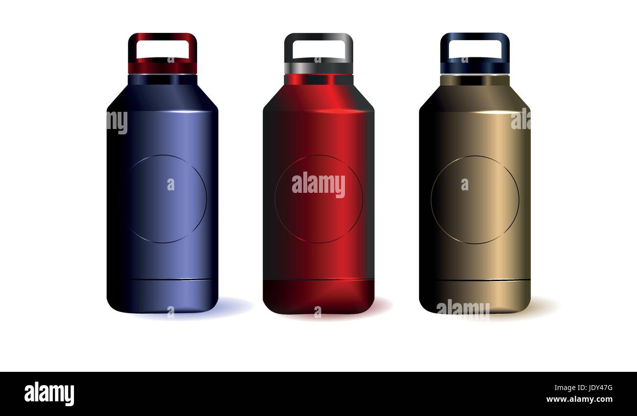 Aluminum bottle water isolated white background Stock Vector Image ...