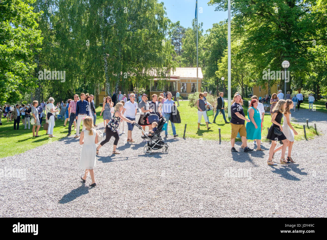 Graduation day at Abborreberg recreational area in Norrkoping. Norrkoping is a historic industrial town in Sweden. Stock Photo