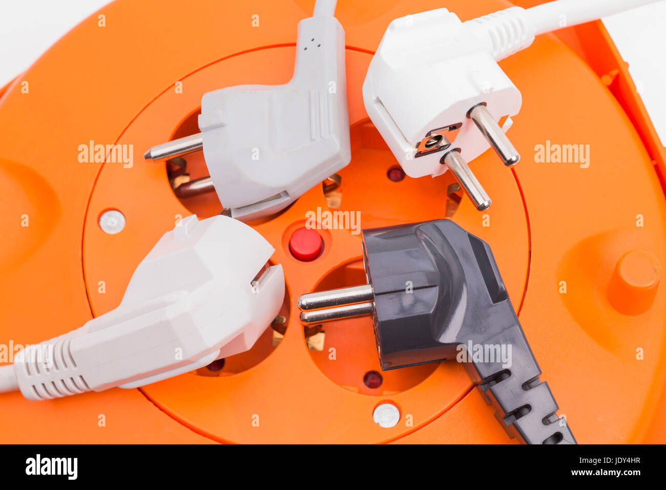 multiple plug with cable Stock Photo