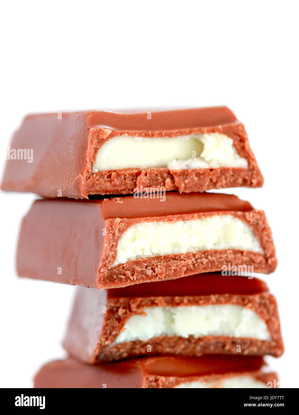 close up a stuffed chocolate bar on white background Stock Photo - Alamy