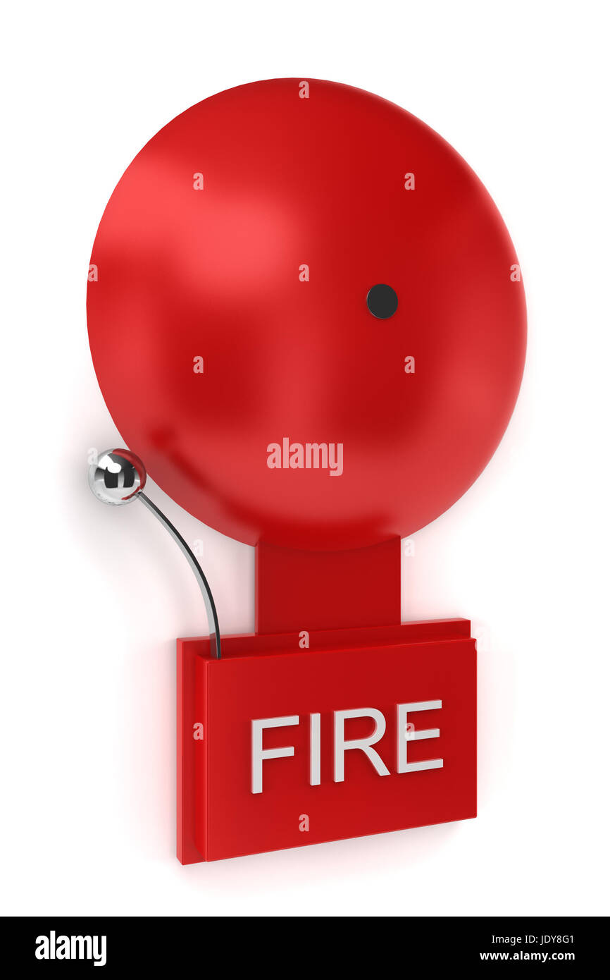Fire alarm. 3d illustration on white background Stock Photo