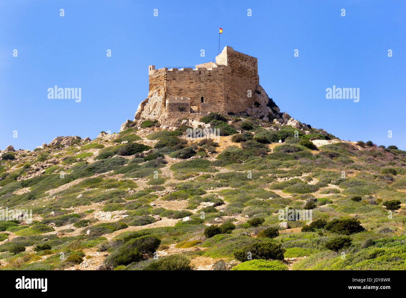 Old castle in the Carera island, Balearic Islands, Spain Stock Photo