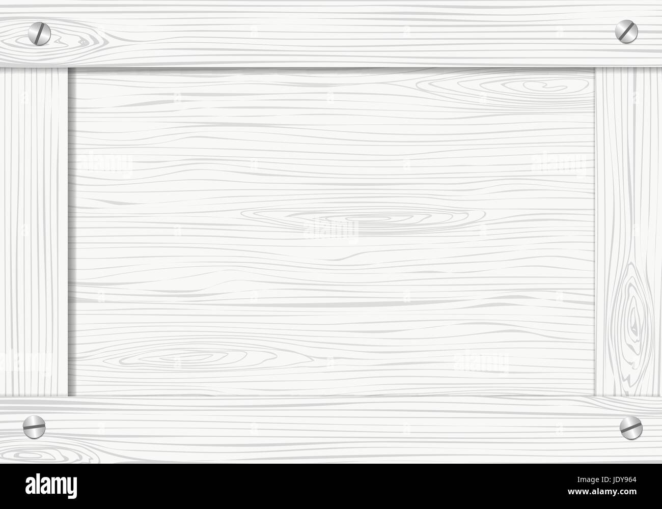 Side of white wooden crate, box or frame with screws Stock Vector Image