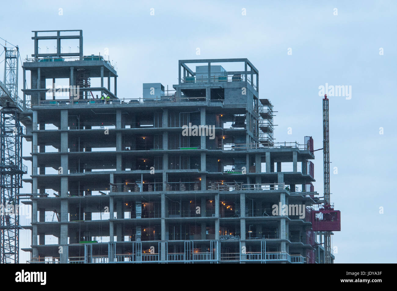 New construction of a high-rise office building, Alexandria, Virginia. Stock Photo