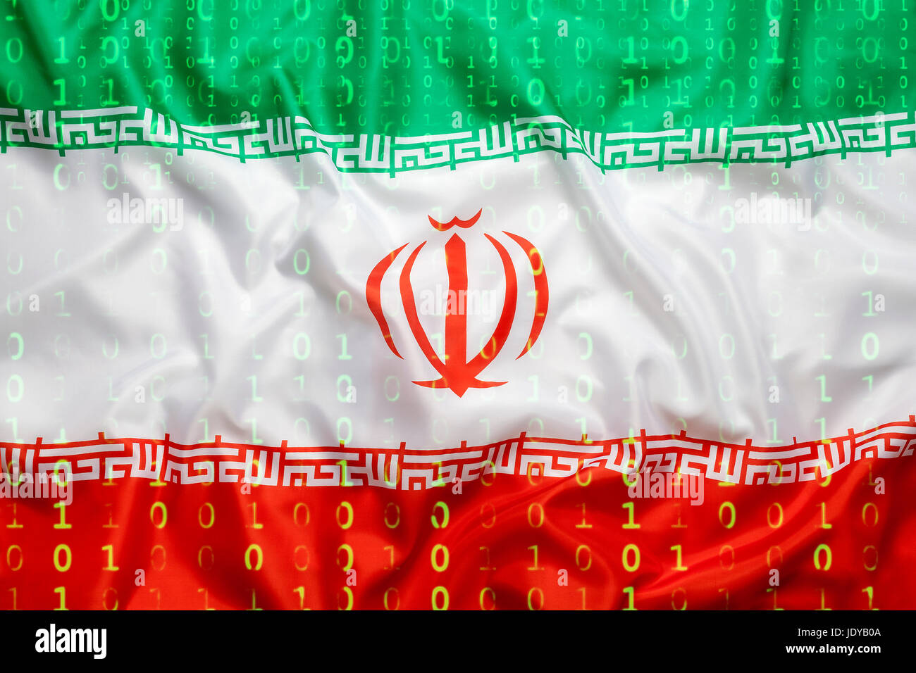 Data protection, binary code with Iran flag Stock Photo - Alamy