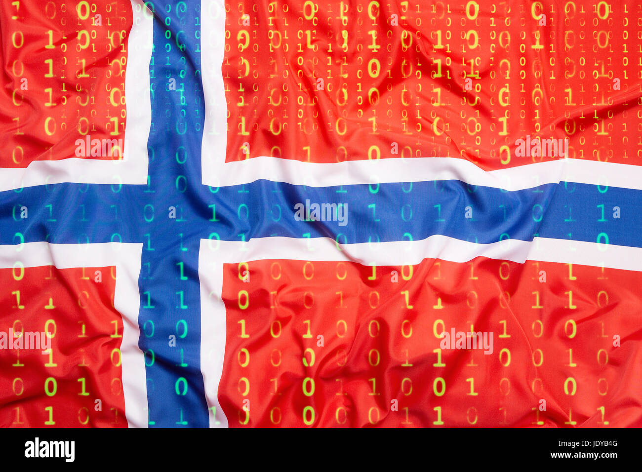 Data protection, binary code with Norway flag Stock Photo Alamy