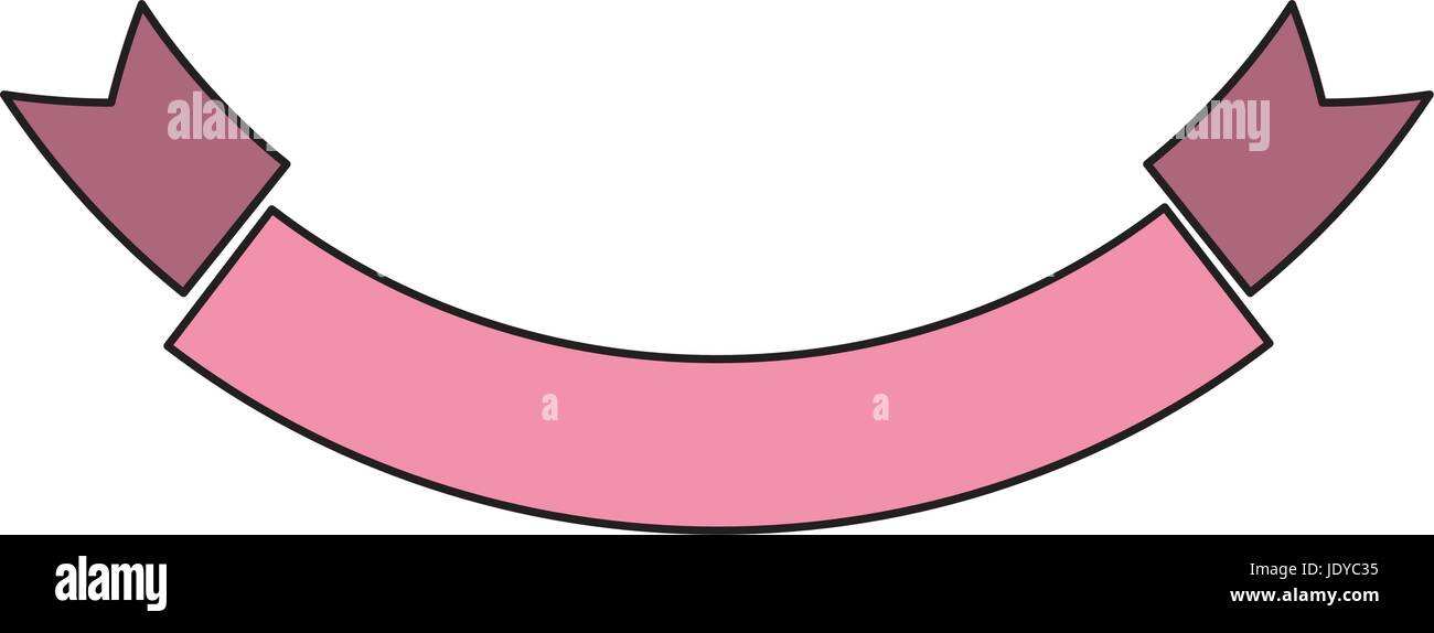 Pink Ribbon Banner Empty Decoration Icon Stock Vector Art