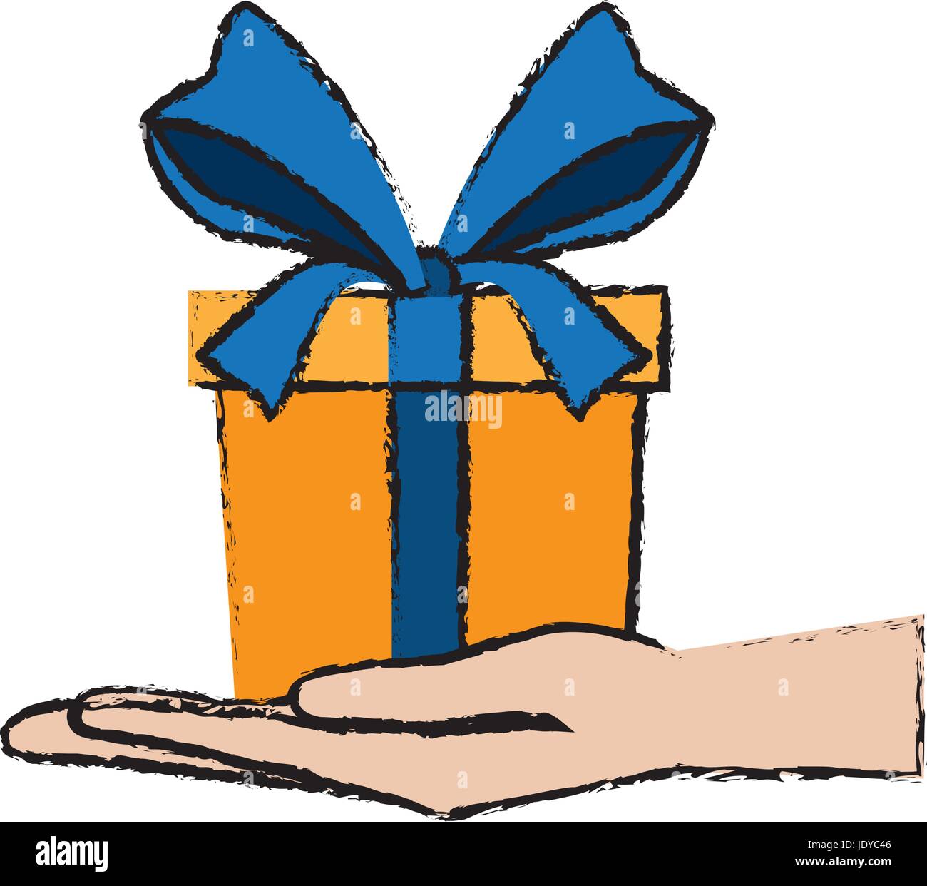 Download Hand Holding Yellow Gift Box Image Stock Vector Image Art Alamy Yellowimages Mockups