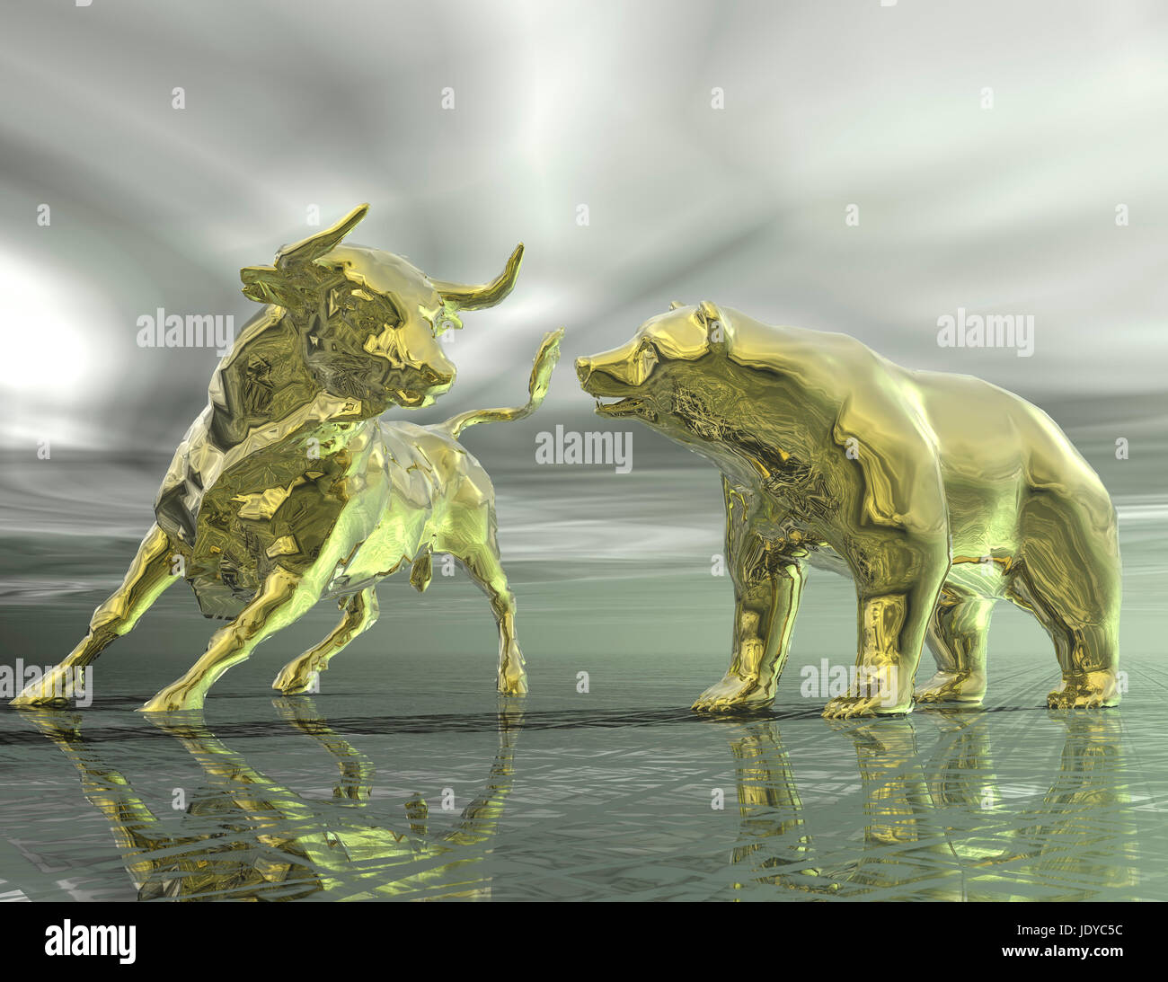 digital visualization of bull and  bear Stock Photo