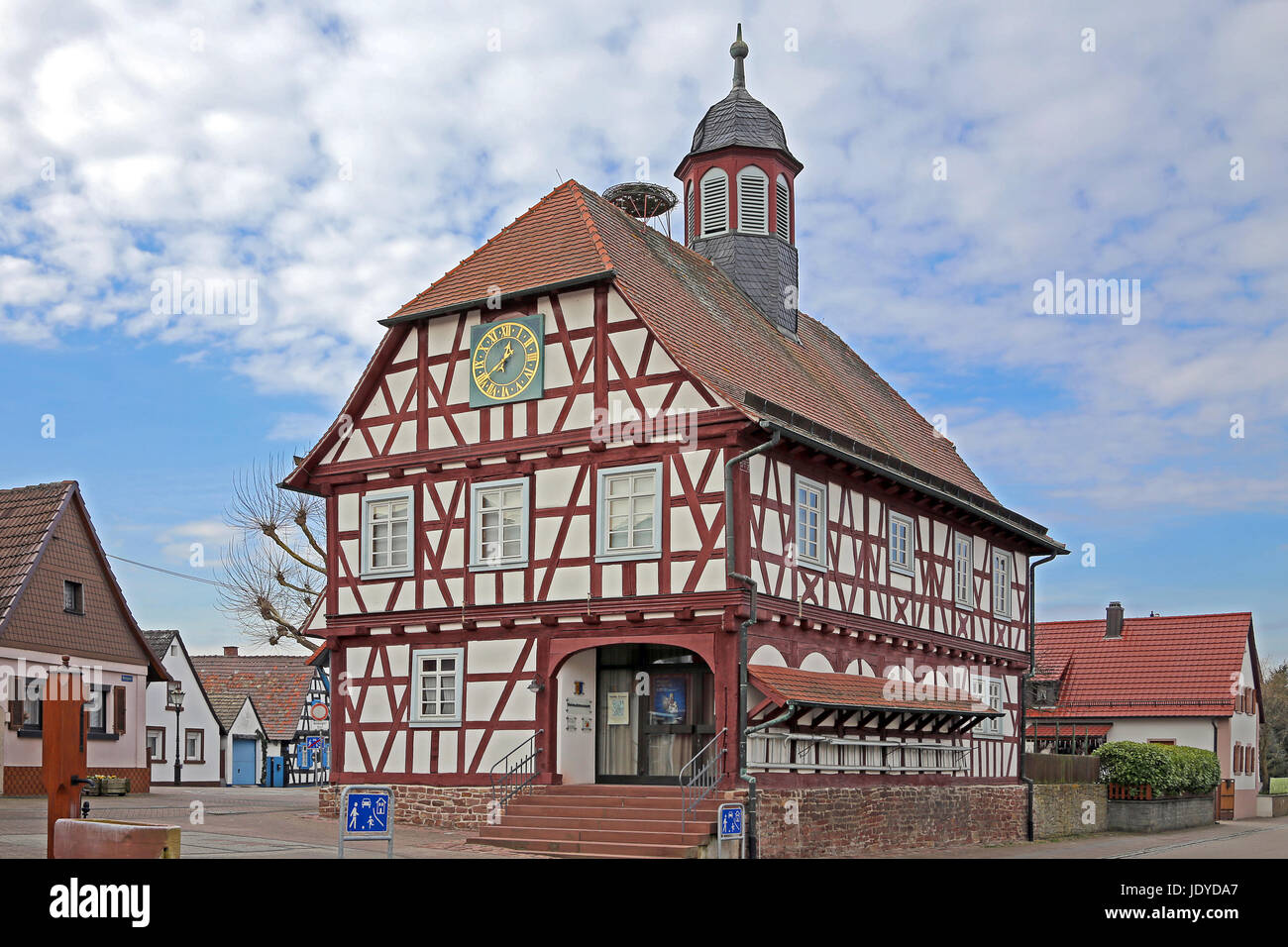 the old town hall in leopoldshafen near karlsruhe Stock Photo