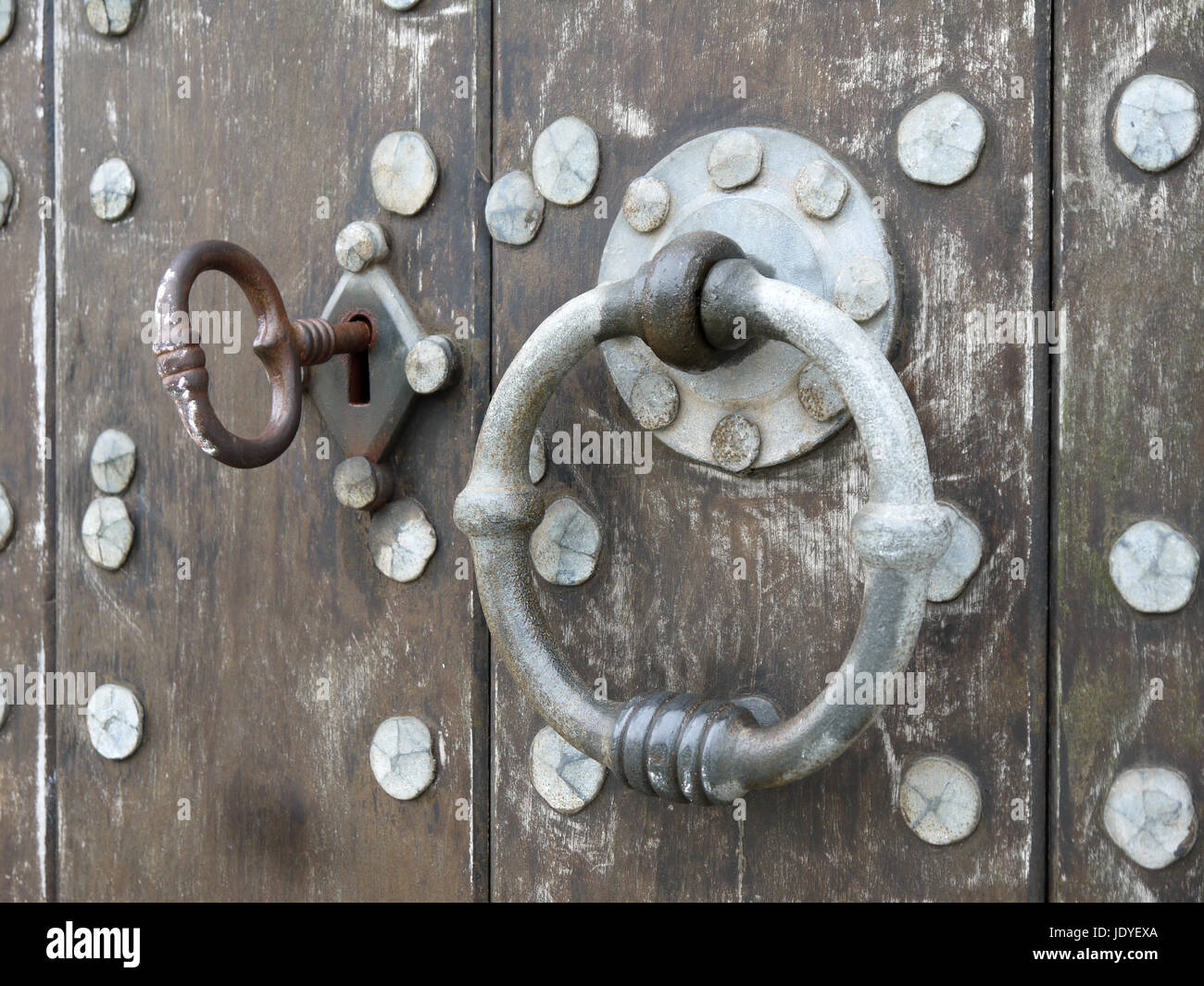 lock with keys of the church of fur (island in the fjord) Stock Photo