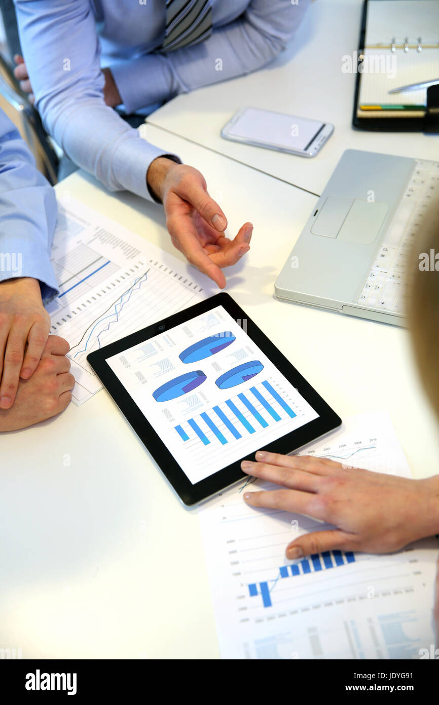 Closeup of tablet screen presenting charts Stock Photo - Alamy