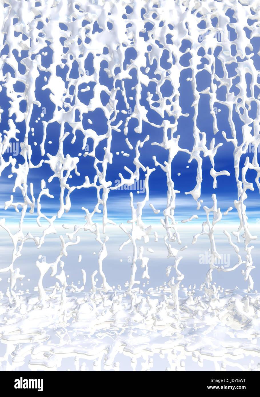 3D Illustration of splashing Fluid Stock Photo