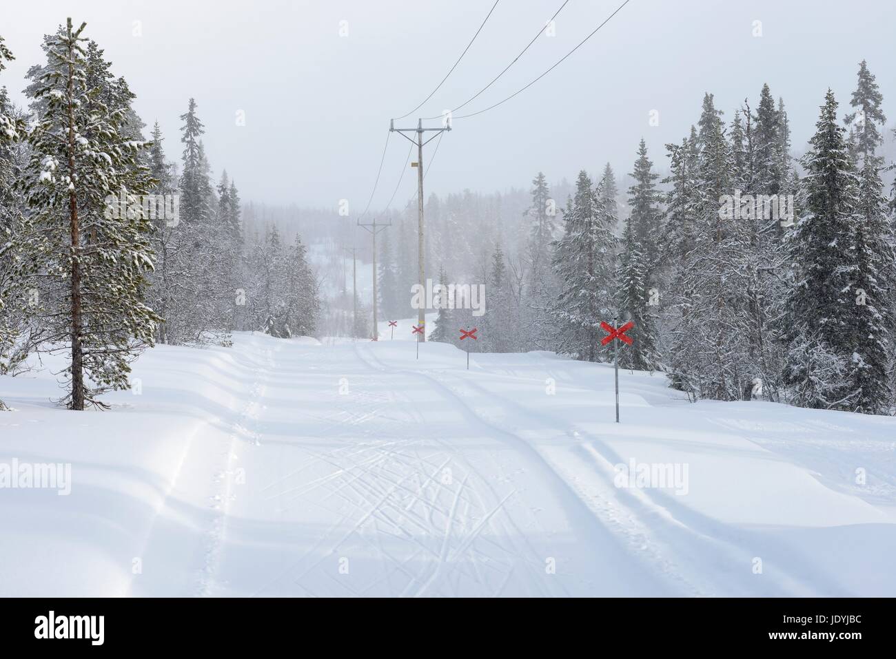Power lines in winter hi-res stock photography and images - Alamy