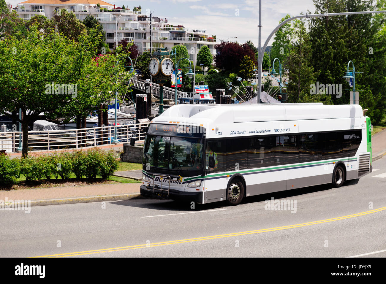 BC Transit, RDN transit city bus in downtown Nanaimo, Vancouver Island, British Columbia, Canada. 2017 Stock Photo