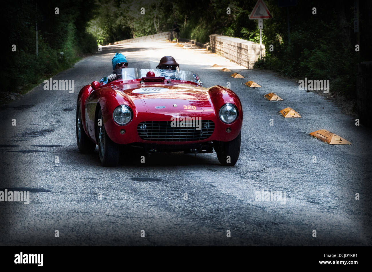 FERRARI 500 MONDIAL 1954 on an old racing car in rally Mille