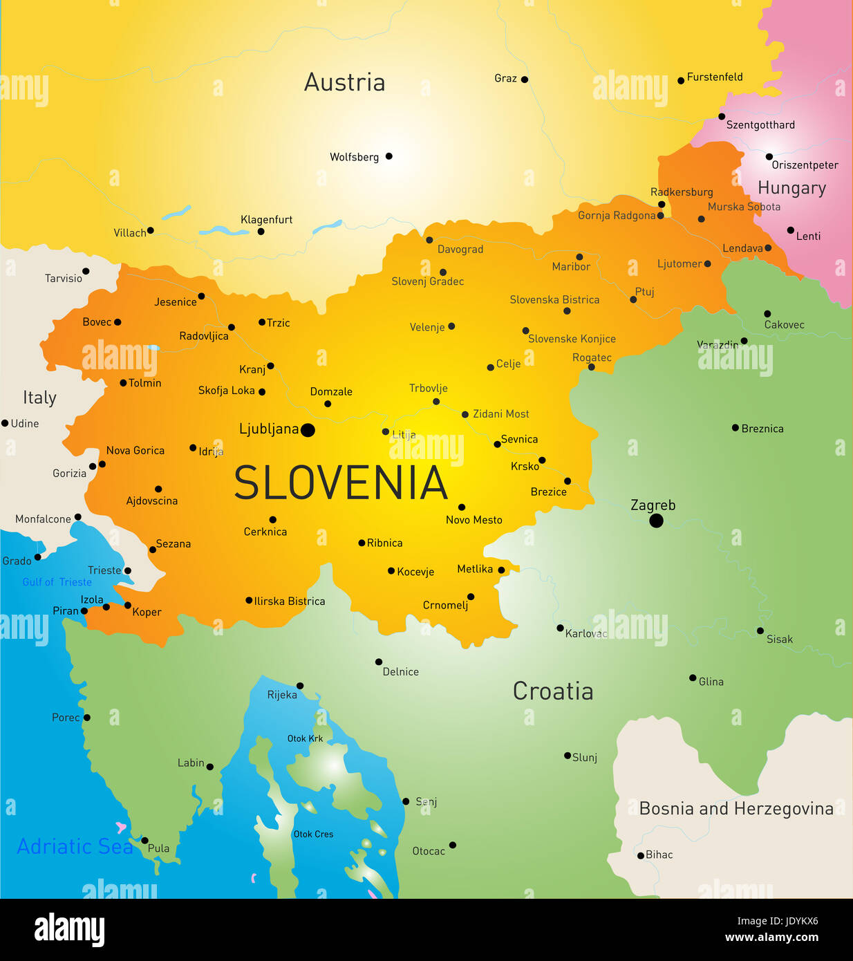 Vector Color Map Of Slovenia Stock Photo Alamy Vector Color Map Of Slovenia Stock Photo Alamy