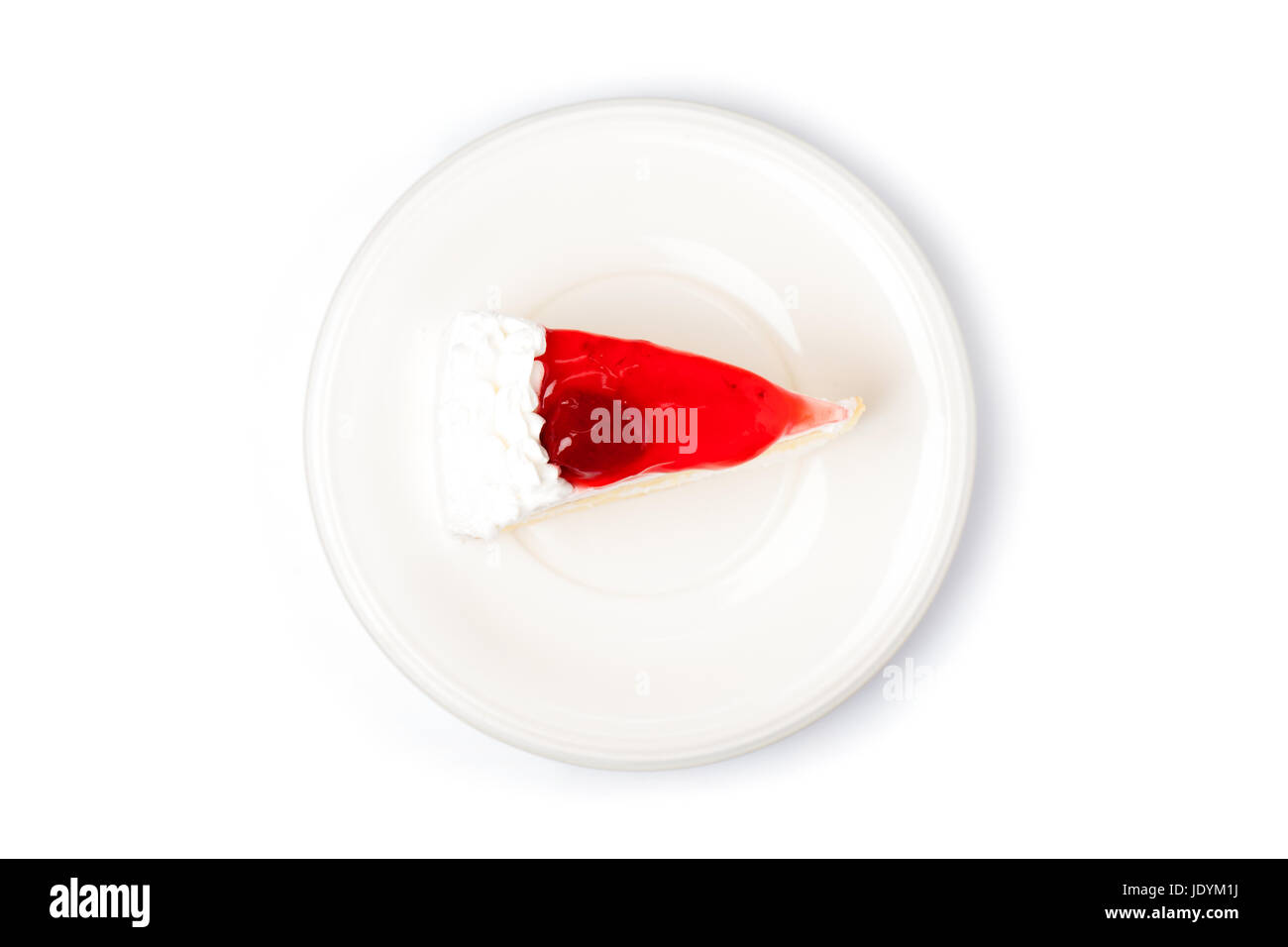 strawberry sheet cake isolated on white background Stock Photo - Alamy