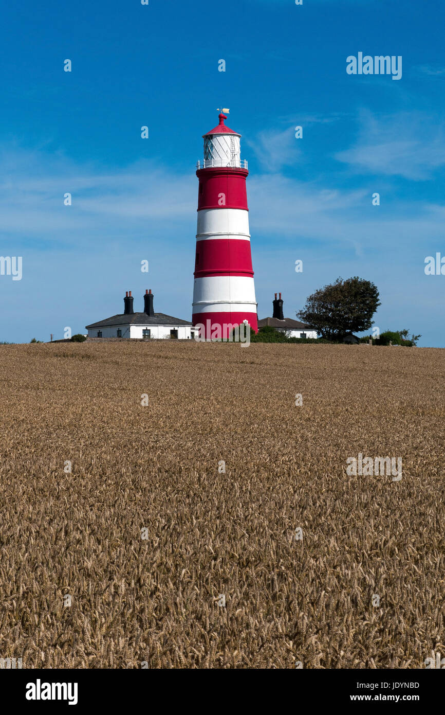 Happisburgh Lighthouse, the only independently run lighthouse in Great Britain, Happisburgh, Norfolk, England, UK Stock Photo