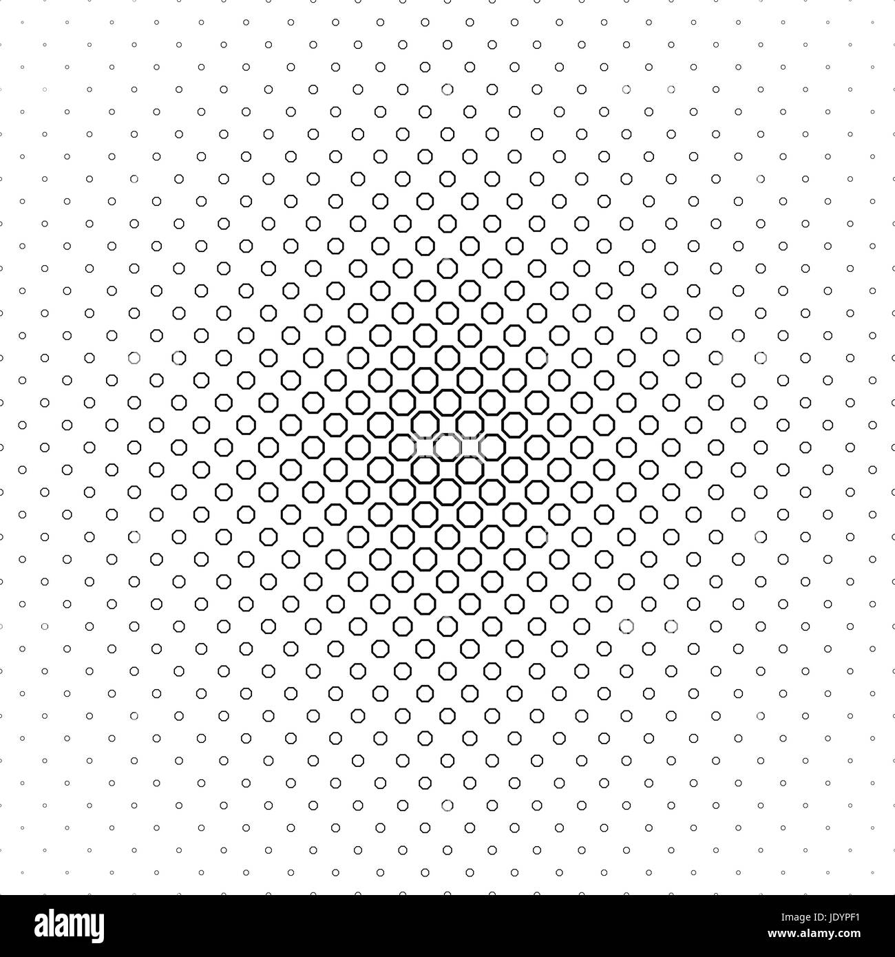 Abstract black white octagon pattern design Stock Vector