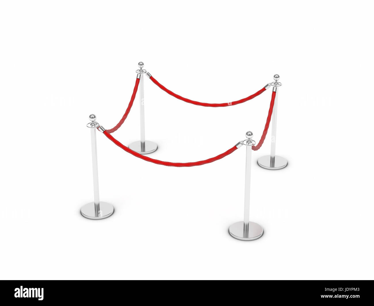 Barrier rope on white background Stock Photo - Alamy