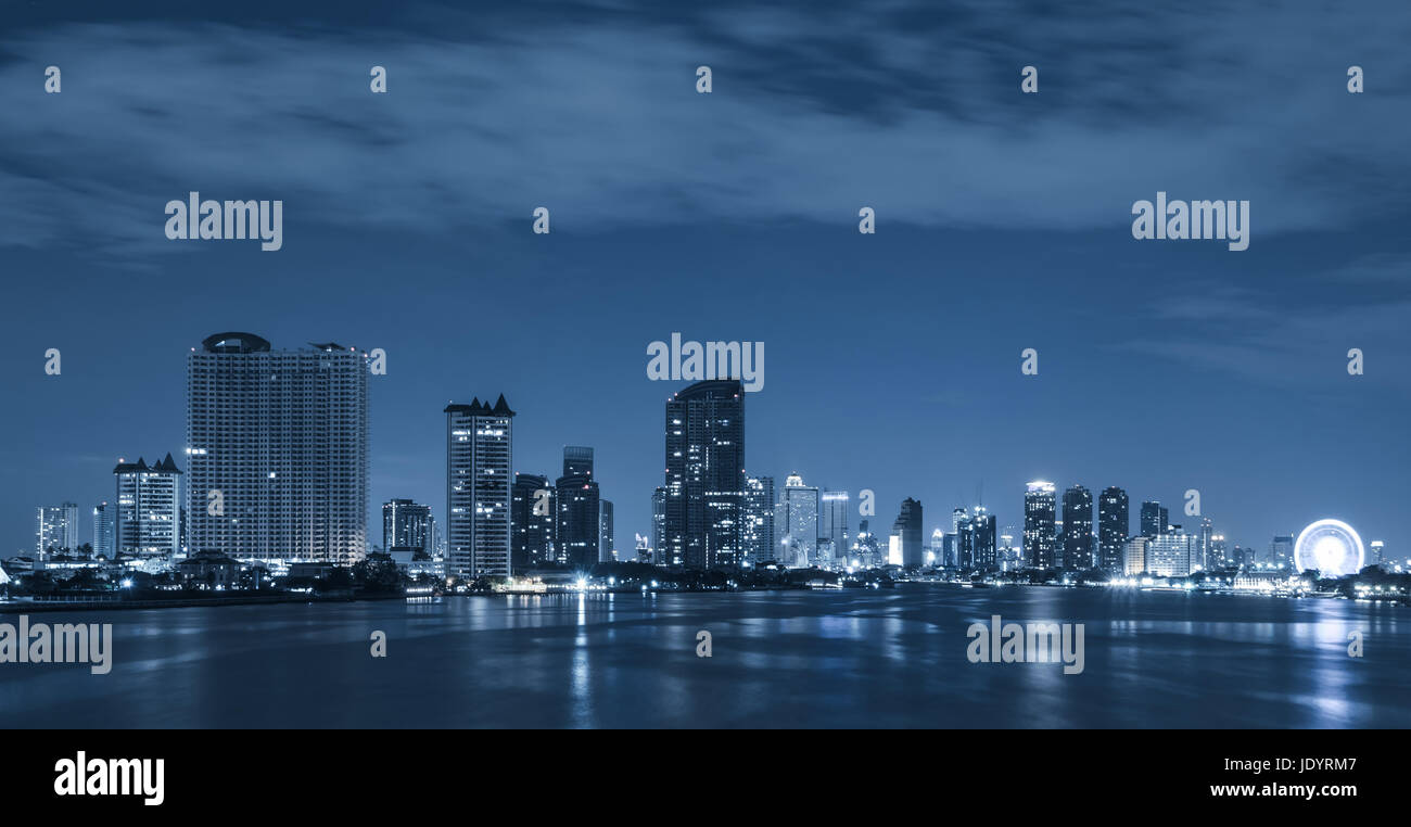 Bangkok skyline at night, Thailand Stock Photo - Alamy