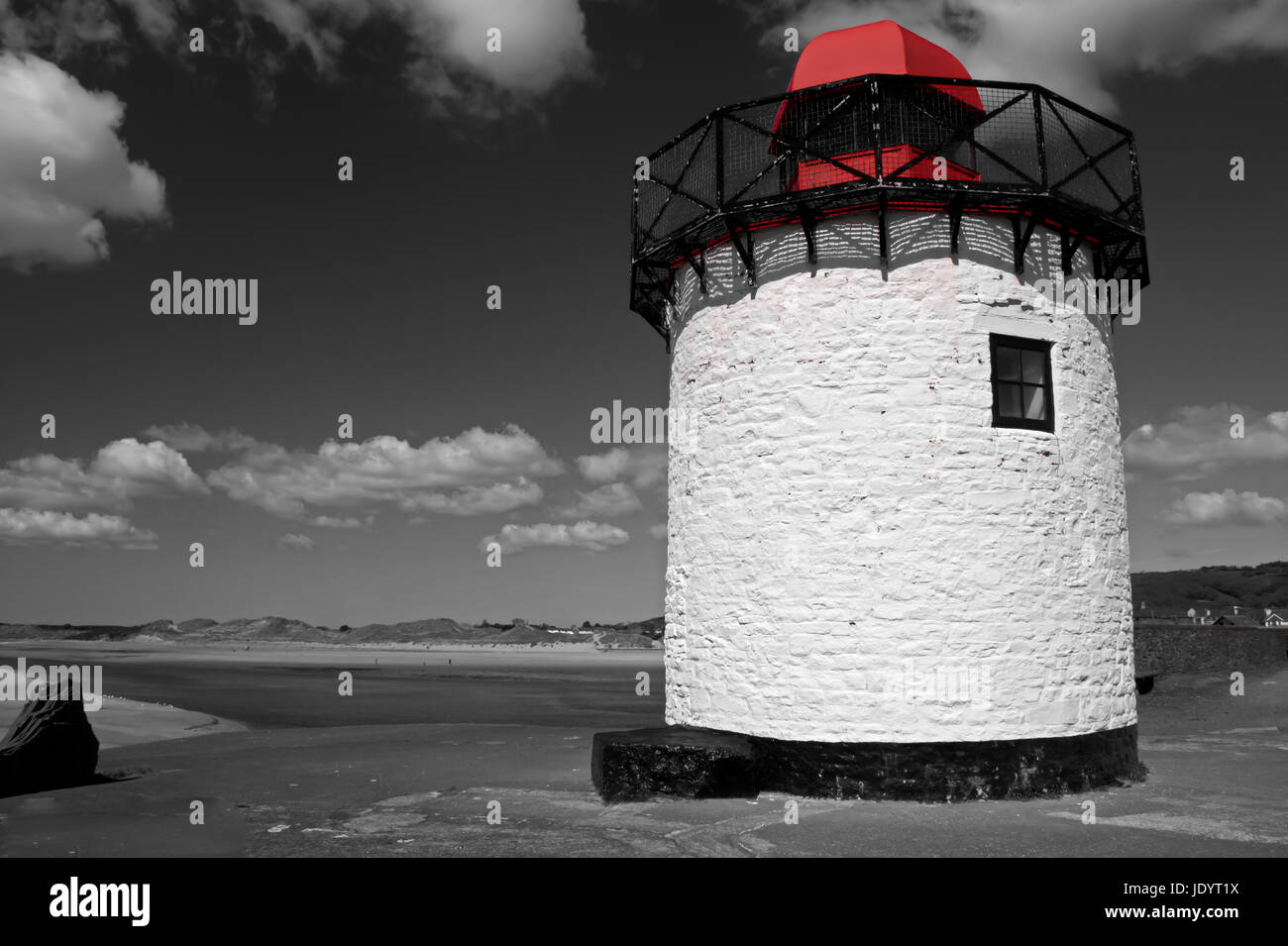 Lighthouse at Burry Port in Carmarthenshire Stock Photo Alamy