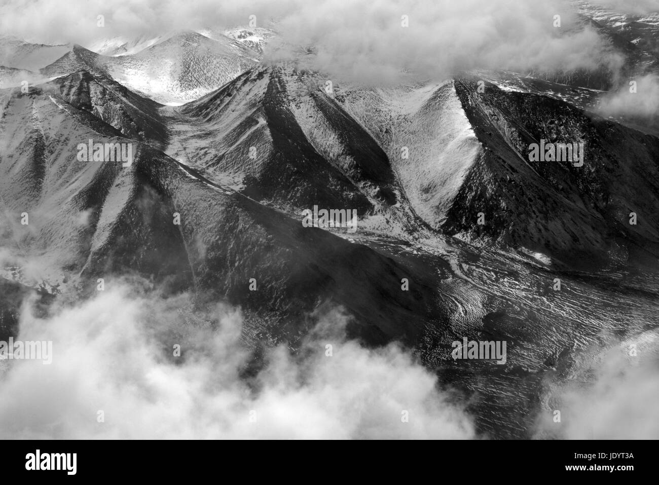 A high mountain chain is the summit of the Himalayas amidst white