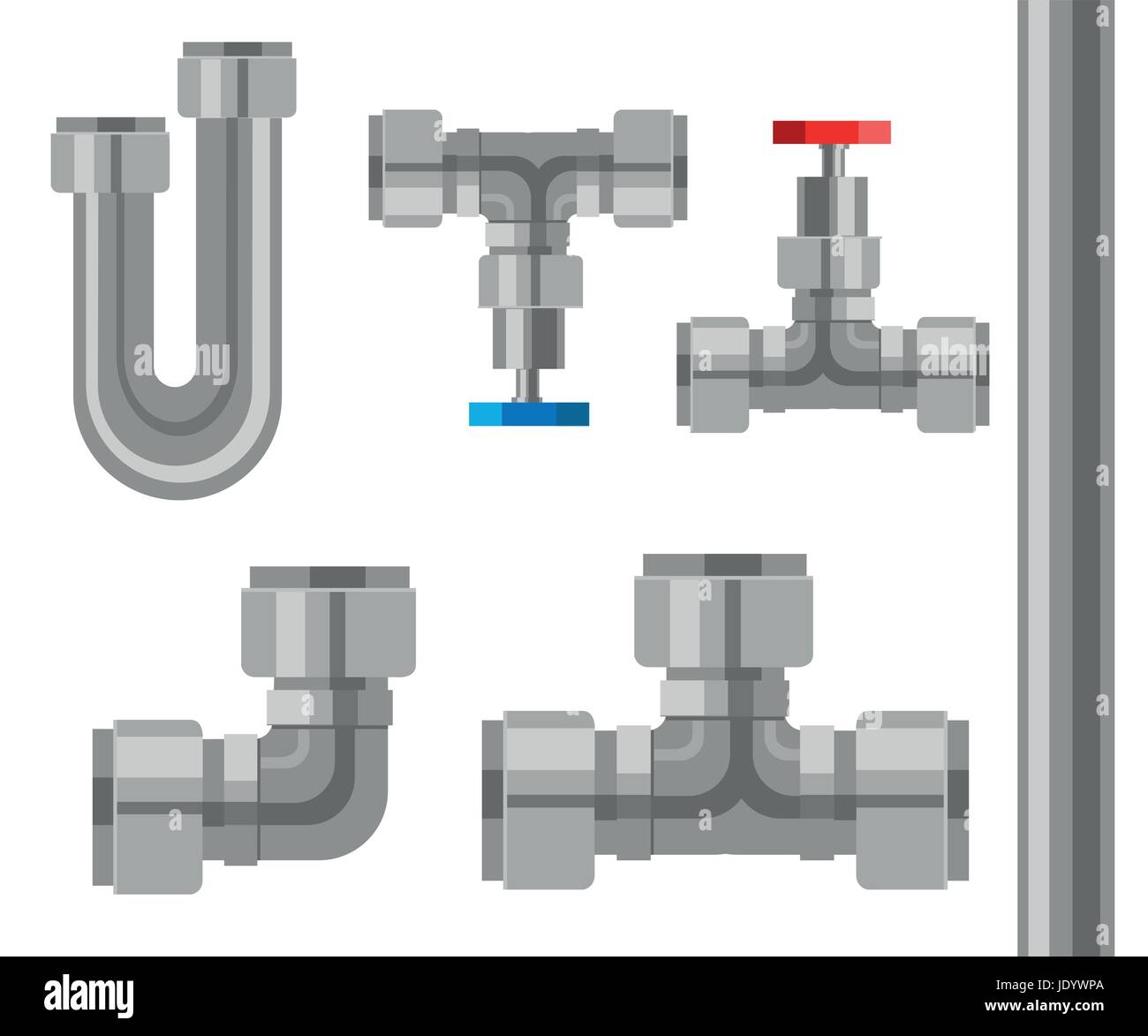 Pipes vector icons isolated. industry metalic pipes vector illustration isolated on white background Web site page and mobile app design vector elemen Stock Vector
