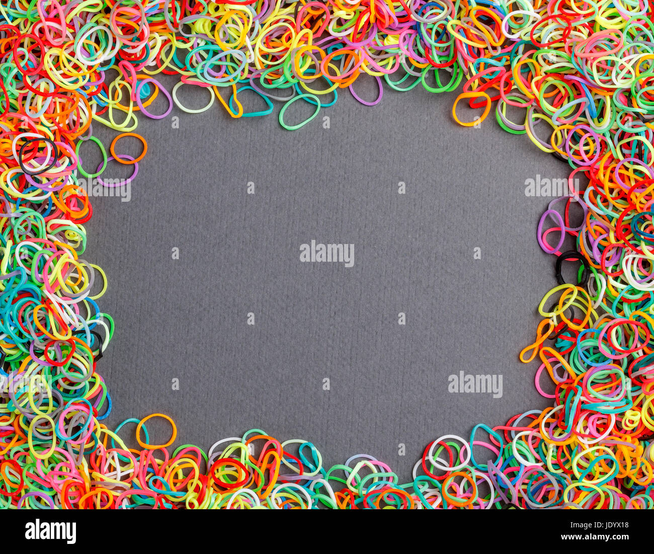 Loom bands frame with space for your text Stock Photo Alamy