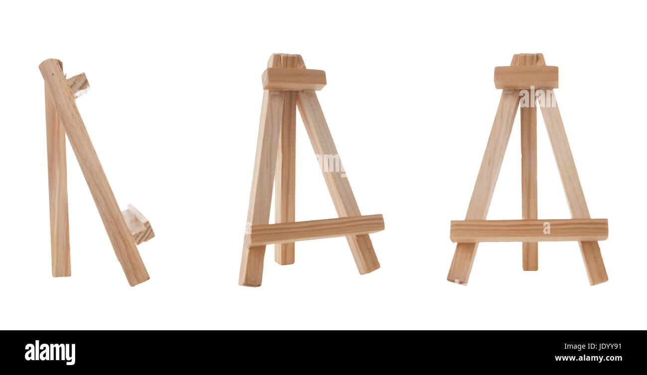 Three mini easels isolated on white background Stock Photo - Alamy