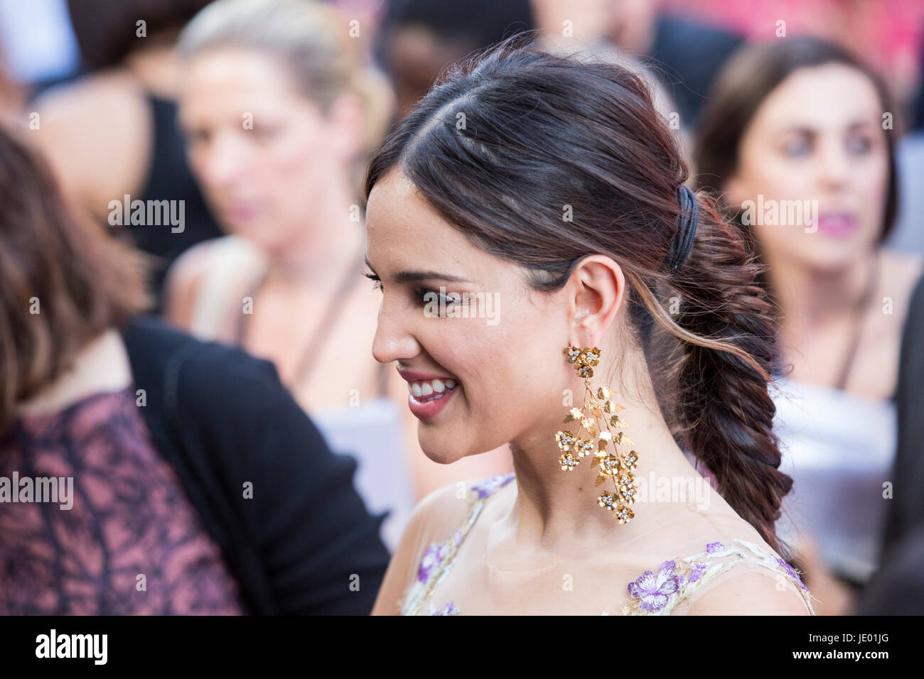 London, UK. 21st June, 2017. Actress Eiza González arrives for the European Premiere of Baby Driver directed by Edgar Wright. Credit: Bettina Strenske/Alamy Live News Stock Photo