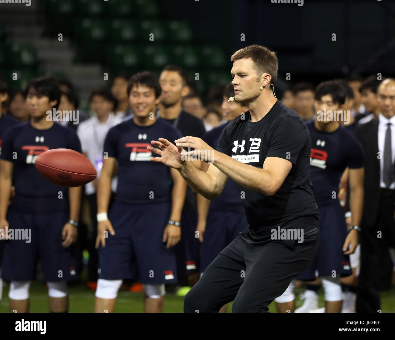 Tokyo, Japan. 25th June, 2017. Tom Brady, UNDER ARMOUR, June 22, 2017,  Tokyo, Japan : New England Patriots quarterback Tom Brady attends a press  conference for Athlete Recovery Sleepwear of UNDER ARMOUR