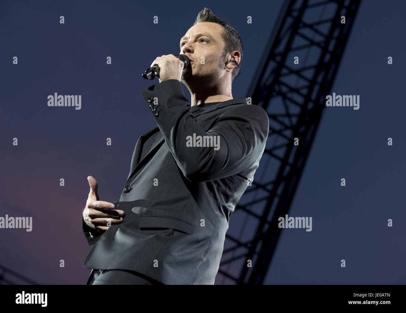 Turin, Italy 21st june 2017, The Italian singer Tiziano Ferro performs in  Turin at stadio Olimpico gran Torino Photo: Cronos/Alberto Gandolfo Stock  Photo - Alamy