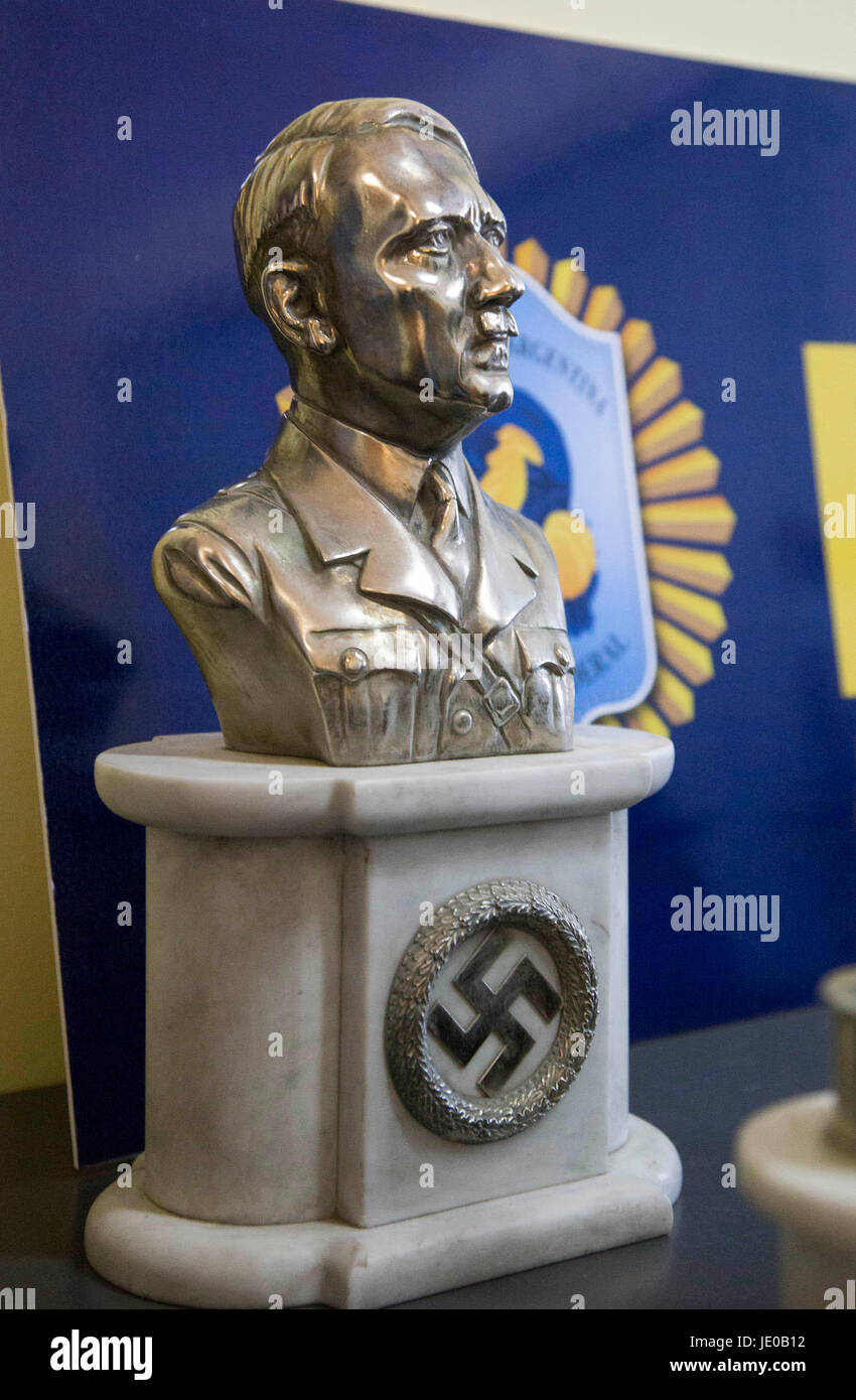 A bust of Hitler can be seen at the Interpol headquarters in Buenos
