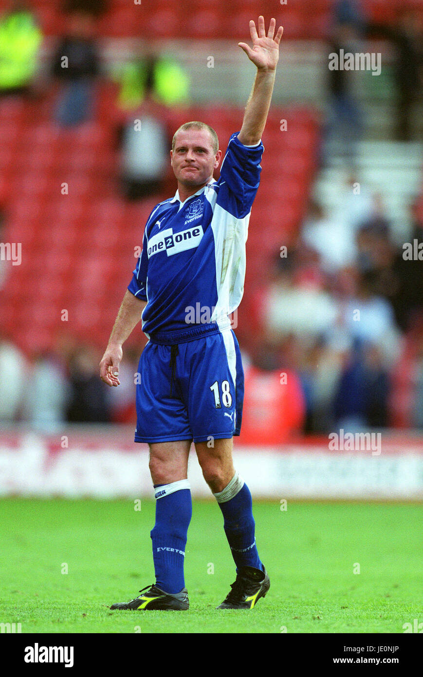 PAUL GASCOIGNE EVERTON FC MIDDLESBROUGH BT CELLNET RIVERSIDE STADIUM 09 September 2000 Stock Photo