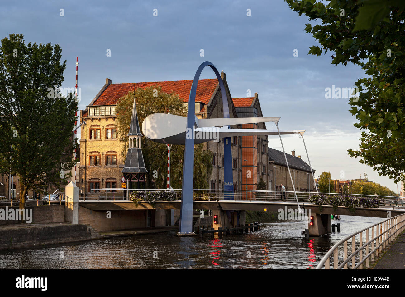 This Bascule Style Bridge Is Build Over A Canal In Leeuwarden And A 