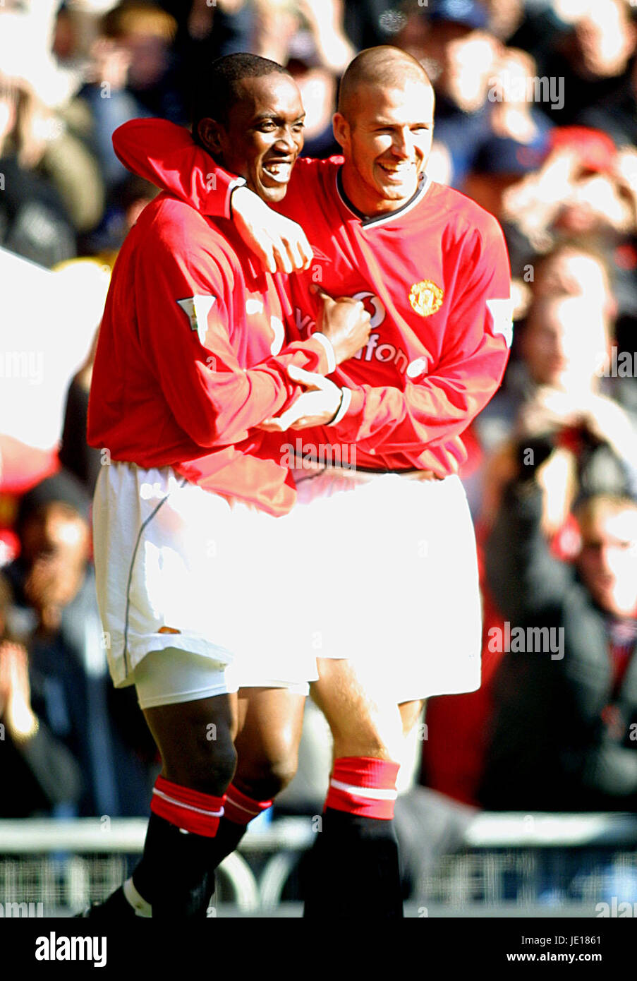 Dwight Yorke David Beckham Manchester United V Arsenal 25 February Stock Photo Alamy