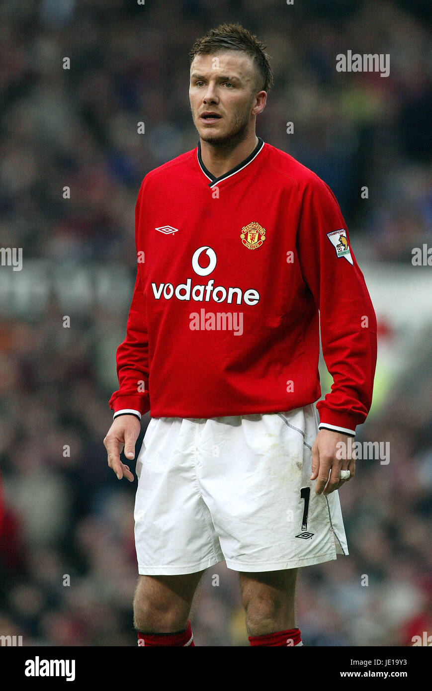 DAVID BECKHAM MANCHESTER UNITED FC OLD TRAFFORD MANCHESTER 23 March 2002  Stock Photo - Alamy