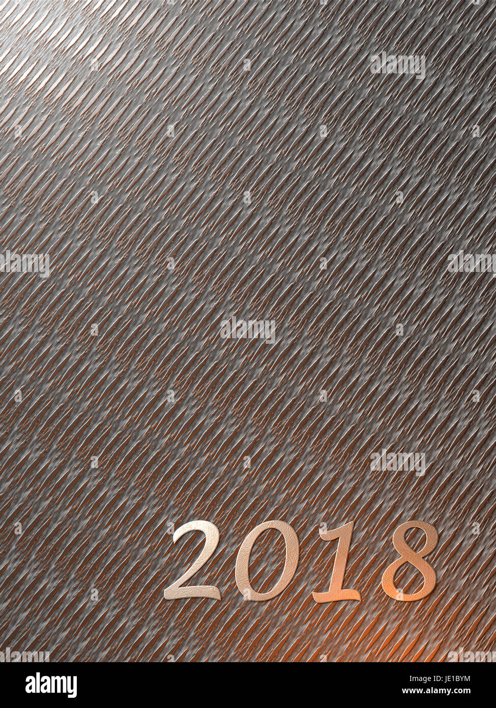 Silver 2018 on Metal Grating Stock Photo